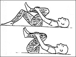 경직된 등의 근육을 늘려주는 신연(스트레칭) 운동 사진